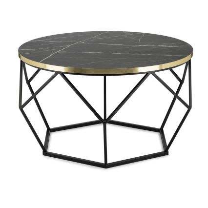 Mesa de centro DIAMOND 40x70 cm negro/dorado