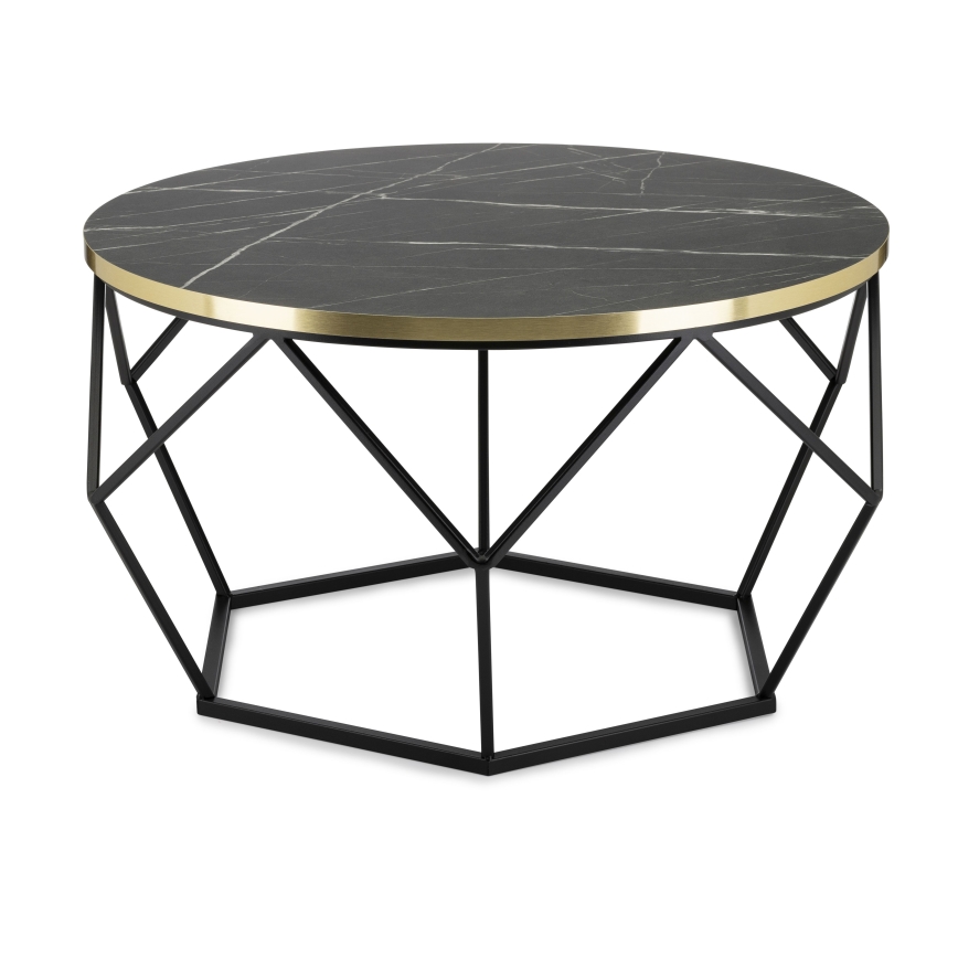 Mesa de centro DIAMOND 40x70 cm negro/dorado