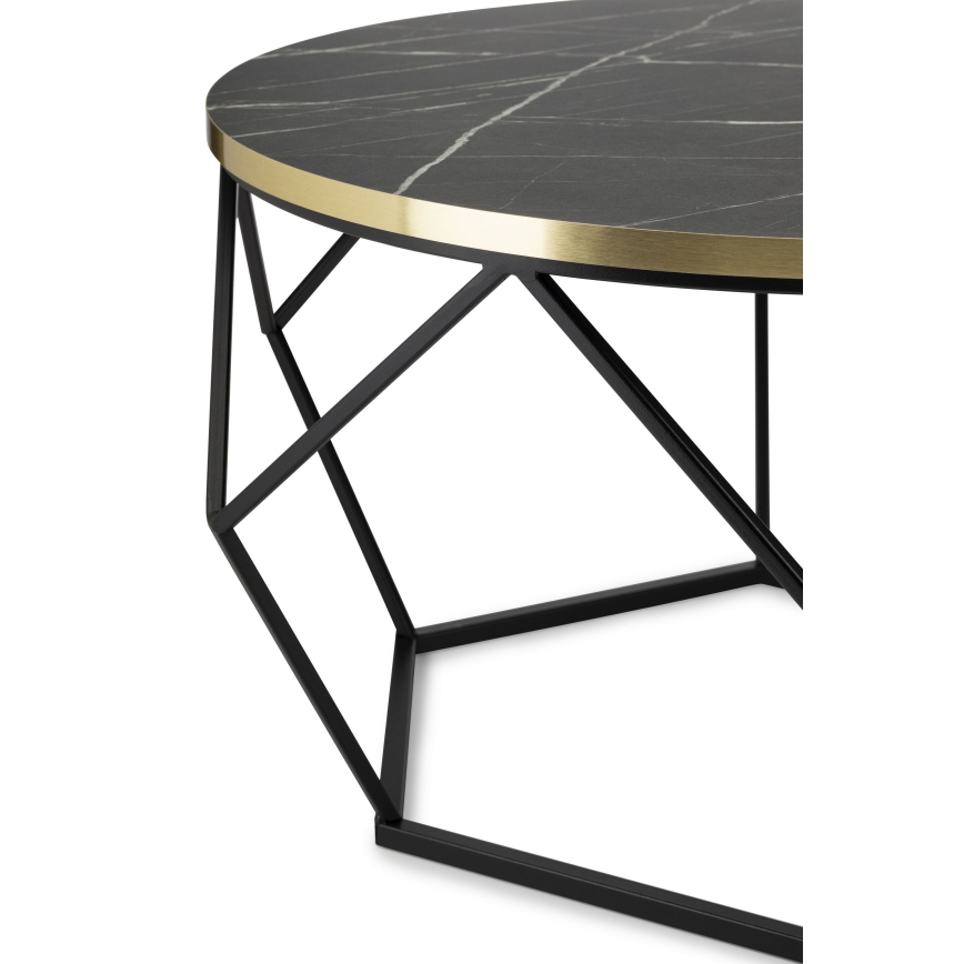 Mesa de centro DIAMOND 40x70 cm negro/dorado