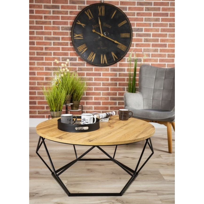 Mesa de centro DIAMOND 40x90 cm negro/marrón