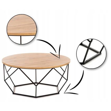 Mesa de centro DIAMOND 40x90 cm negro/marrón