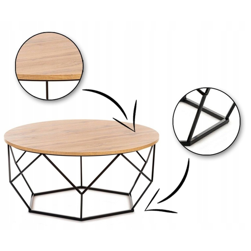 Mesa de centro DIAMOND 40x90 cm negro/marrón