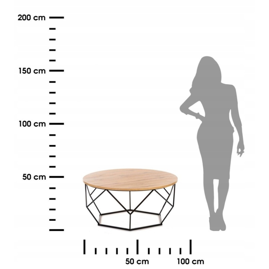 Mesa de centro DIAMOND 40x90 cm negro/marrón