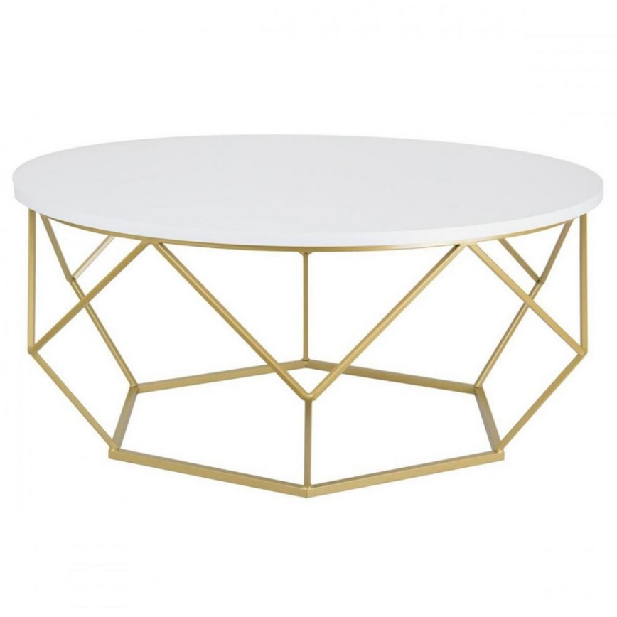 Mesa de centro DIAMOND 41,5x90 cm dorado/blanco