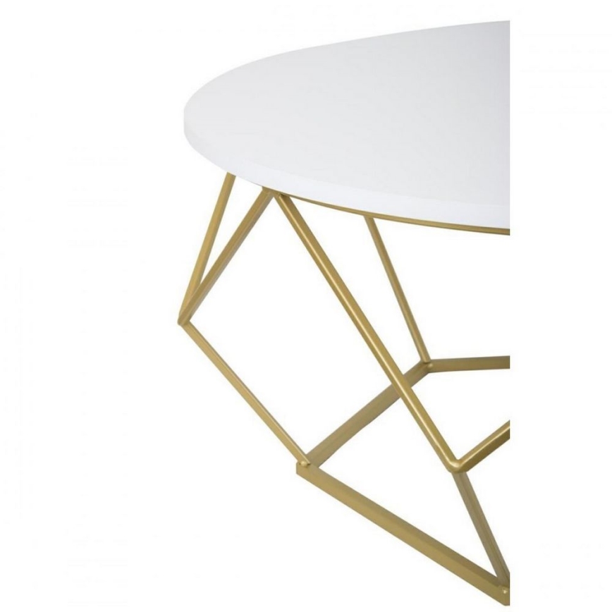 Mesa de centro DIAMOND 41,5x90 cm dorado/blanco