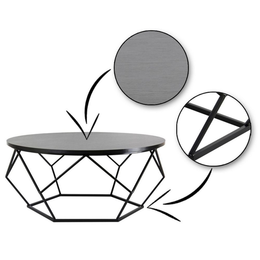 Mesa de centro DIAMOND 41,5x90 cm negro