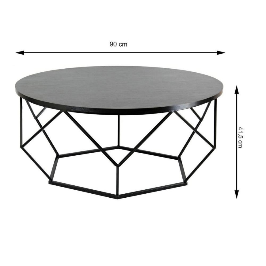 Mesa de centro DIAMOND 41,5x90 cm negro
