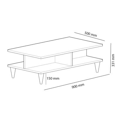Mesa de centro DIAMOND marrón/negro