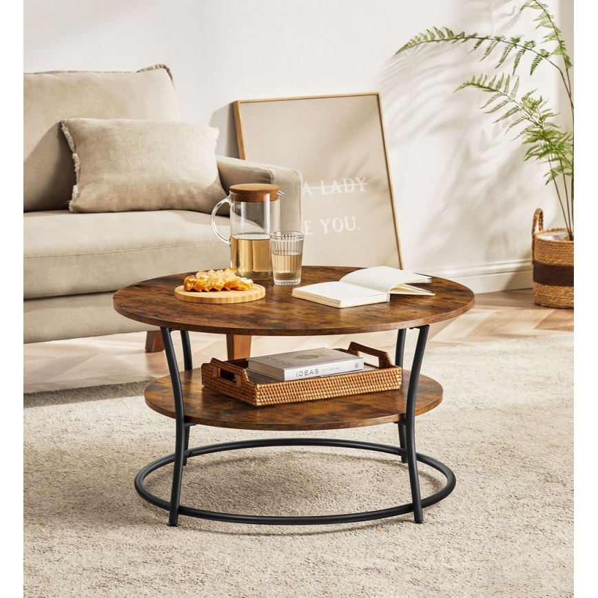 Mesa de centro ELDUR marrón/negro