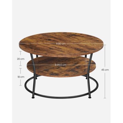 Mesa de centro ELDUR marrón/negro