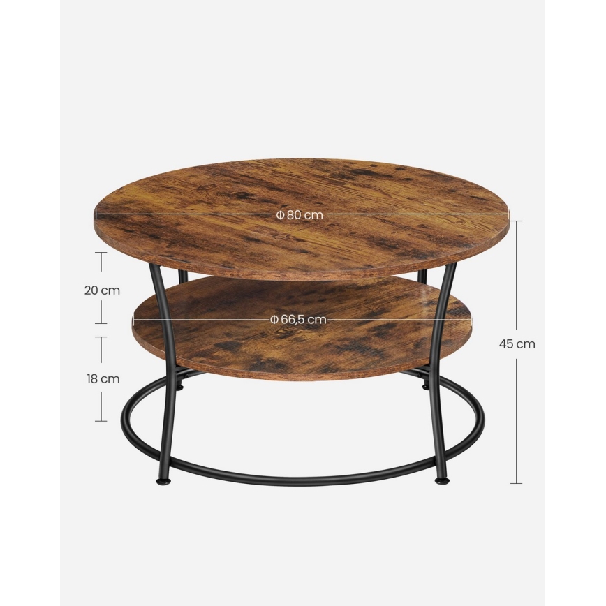 Mesa de centro ELDUR marrón/negro