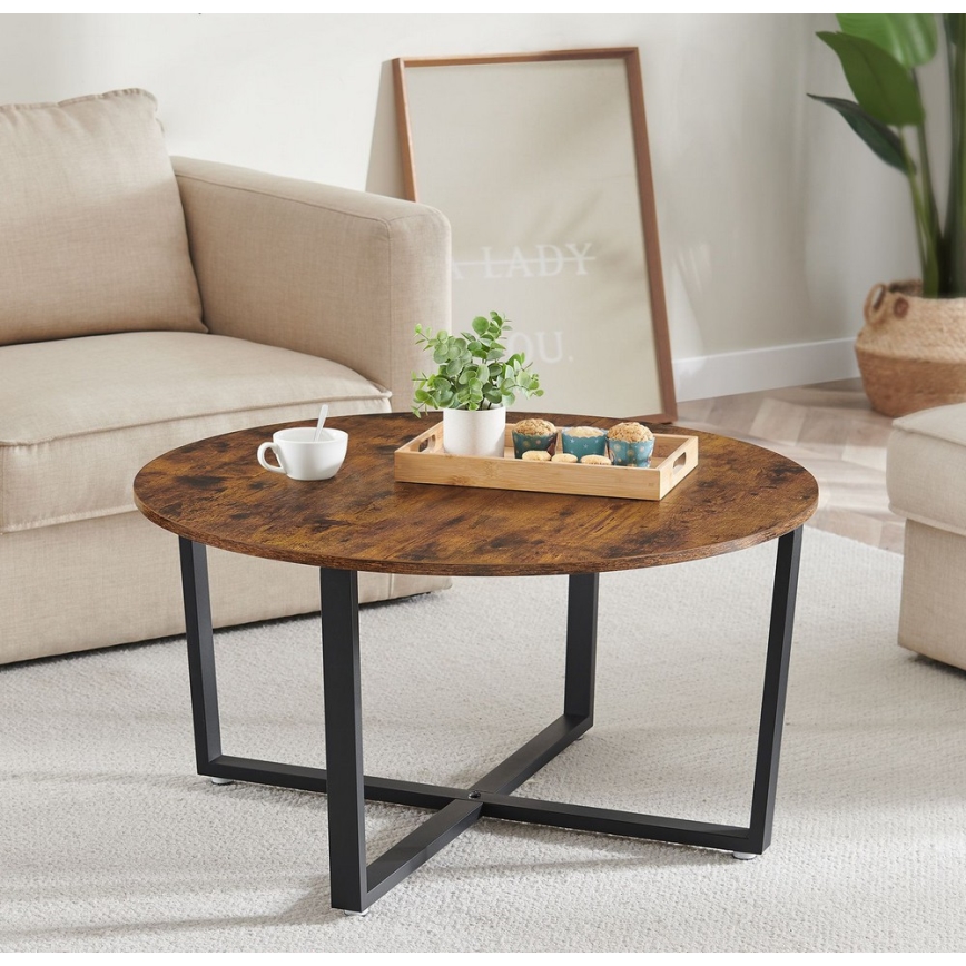 Mesa de centro ELDUR marrón/negro