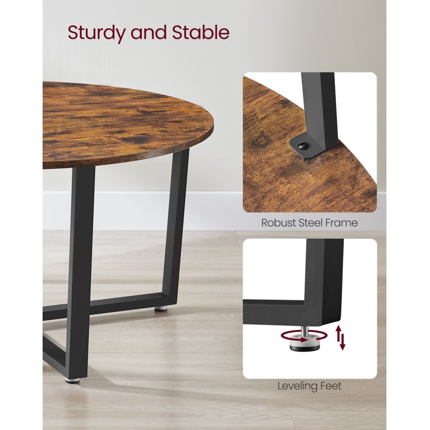 Mesa de centro ELDUR marrón/negro