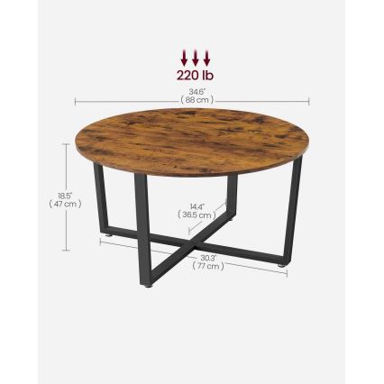 Mesa de centro ELDUR marrón/negro