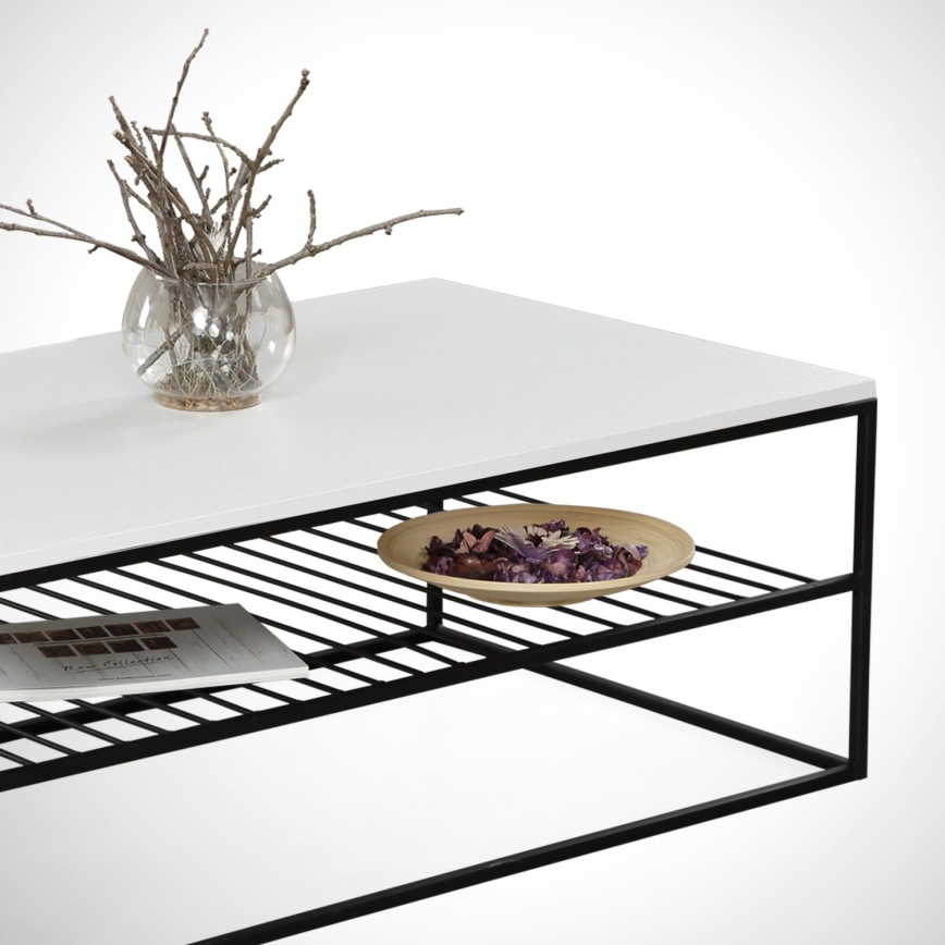 Mesa de centro ETNA 43x95 cm blanco/negro