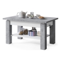 Mesa de centro extensible con balda ADONIS 110/150x68 cm gris hormigón/blanco