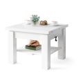 Mesa de centro extensible con tablero elevable CALEB 75/150x75 cm blanca