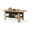 Mesa de centro extensible con tablero elevable ROY 130/170x65 cm roble craft/negro