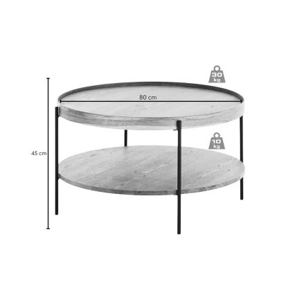 Mesa de centro FURNI de roble