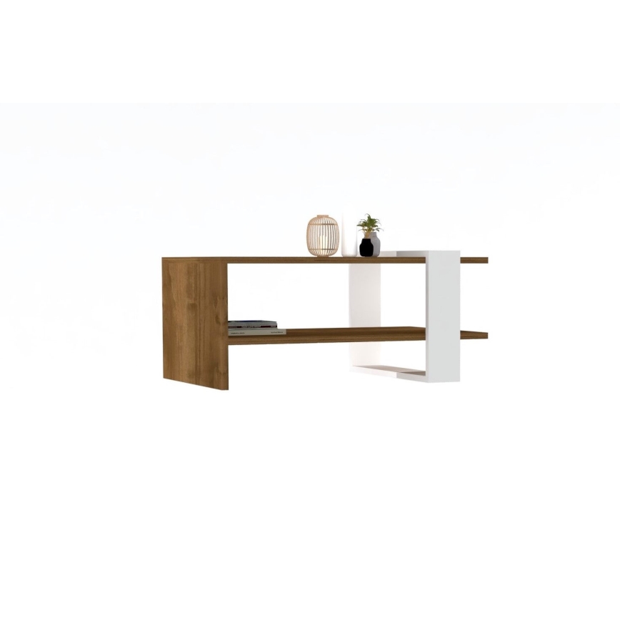 Mesa de centro GAYE 35x80 cm marrón/blanco