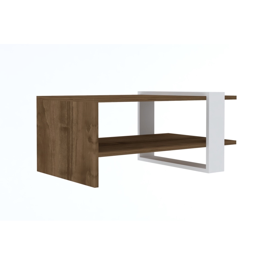 Mesa de centro GAYE 35x80 cm marrón/blanco