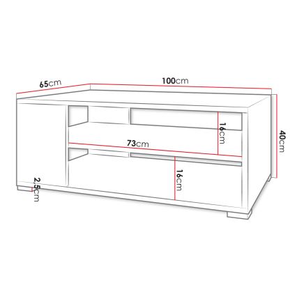 Mesa de centro GIMREN 40x100 cm blanca