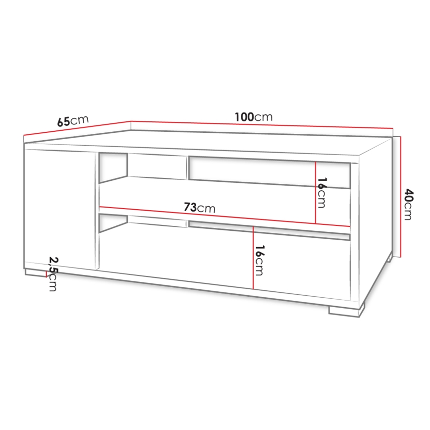 Mesa de centro GIMREN 40x100 cm blanca