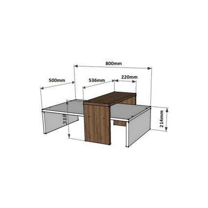 Mesa de centro GLOW 32x80 cm blanco/marrón