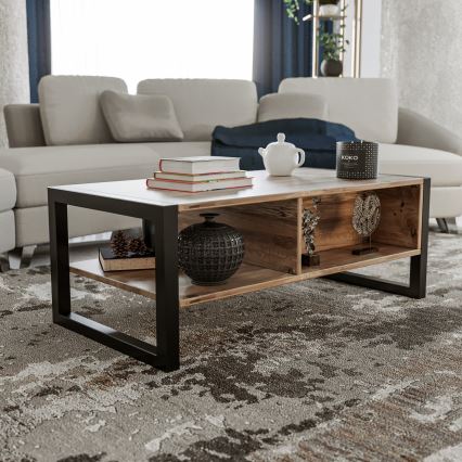 Mesa de centro HALDIZEN 55x105 cm negro/marrón