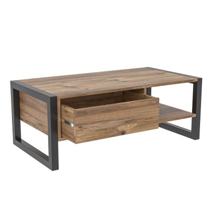 Mesa de centro HALDIZEN 55x105 cm negro/marrón