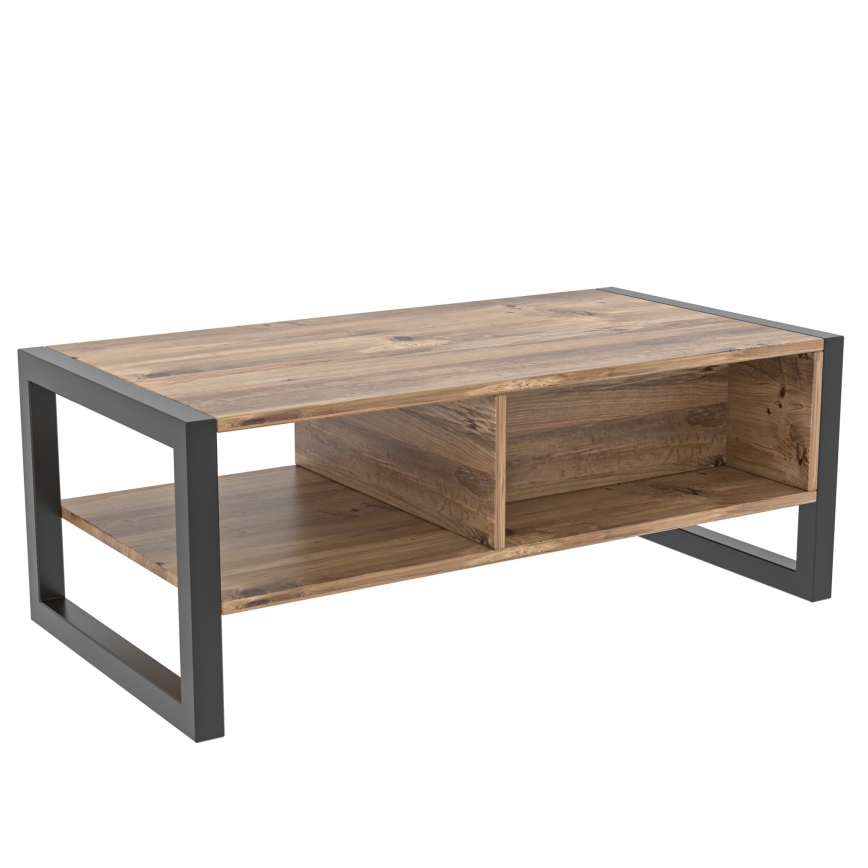 Mesa de centro HALDIZEN 55x105 cm negro/marrón