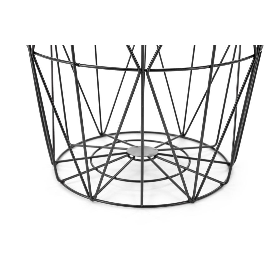 Mesa de centro HARISSA 41x42 cm negro/blanco decoración de mármol
