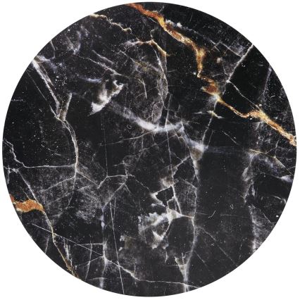 Mesa de centro HARISSA 41x42 cm negro/negro decoración de mármol