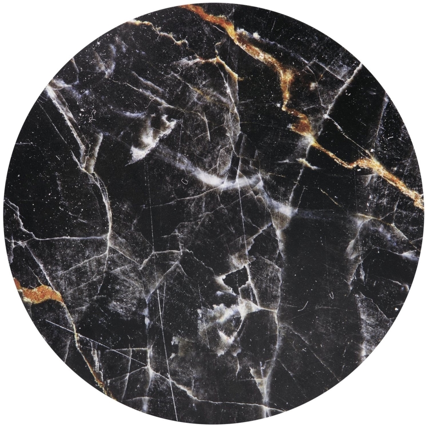 Mesa de centro HARISSA 41x42 cm negro/negro decoración de mármol