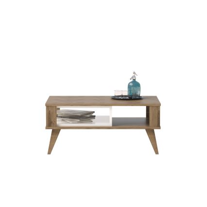 Mesa de centro IONIS 40x90 cm marrón/blanco