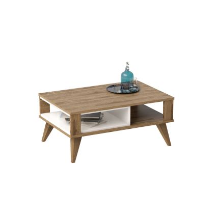 Mesa de centro IONIS 40x90 cm marrón/blanco