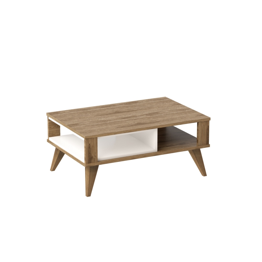 Mesa de centro IONIS 40x90 cm marrón/blanco