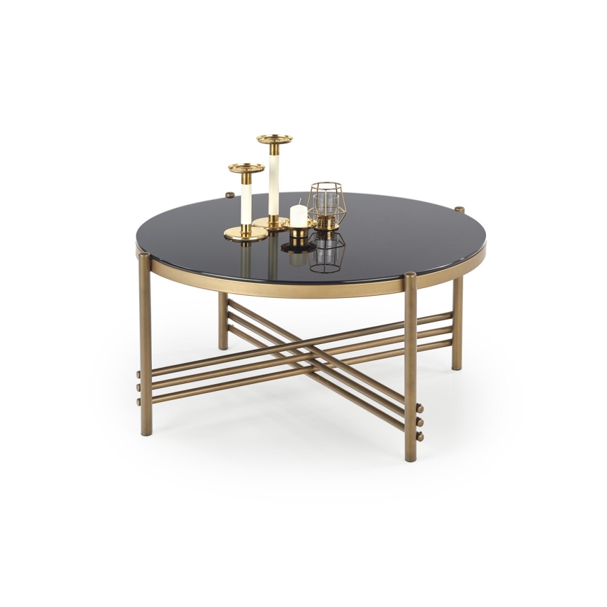 Mesa de centro ISMENA 41x80 cm dorado/negro