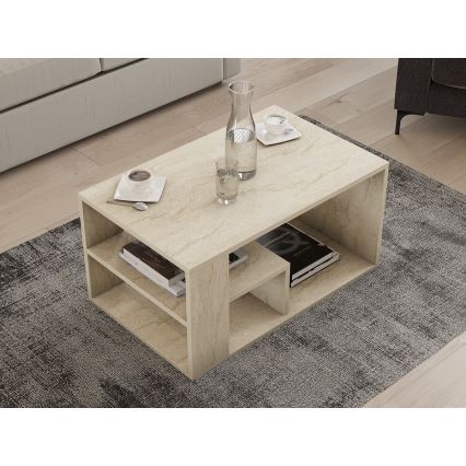 Mesa de centro JELIO, acabado en mármol beige