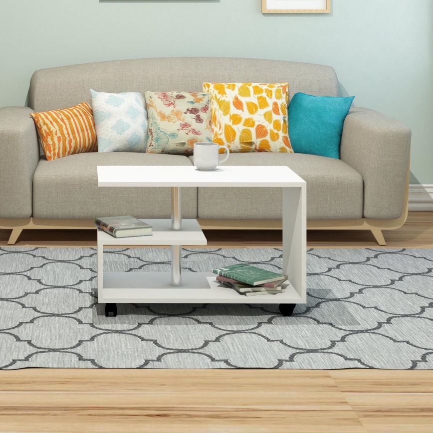 Mesa de centro KARANFIL 52,5x80 cm blanco