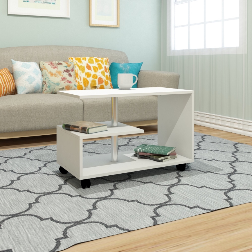 Mesa de centro KARANFIL 52,5x80 cm blanco