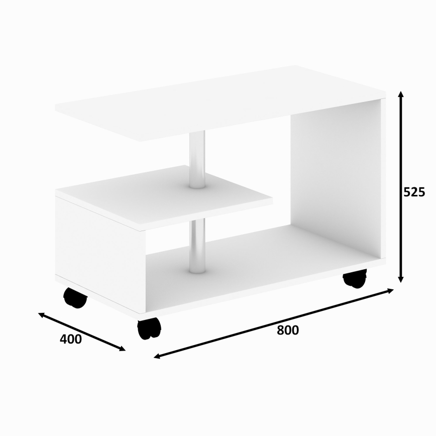 Mesa de centro KARANFIL 52,5x80 cm blanco