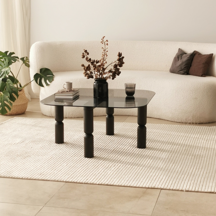 Mesa de centro KEI 40x80 cm marrón/negro