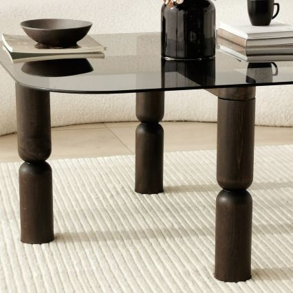 Mesa de centro KEI 40x80 cm marrón/negro