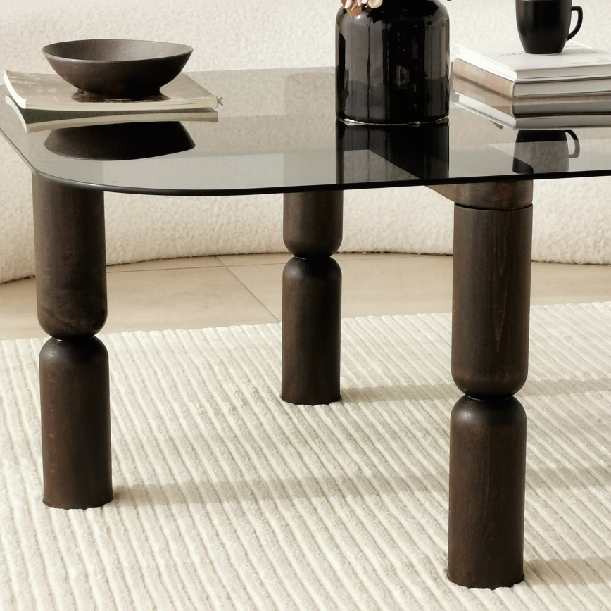 Mesa de centro KEI 40x80 cm marrón/negro