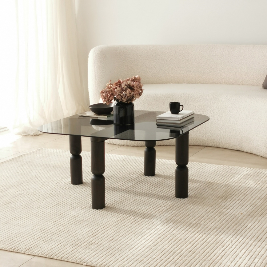 Mesa de centro KEI 40x80 cm marrón/negro