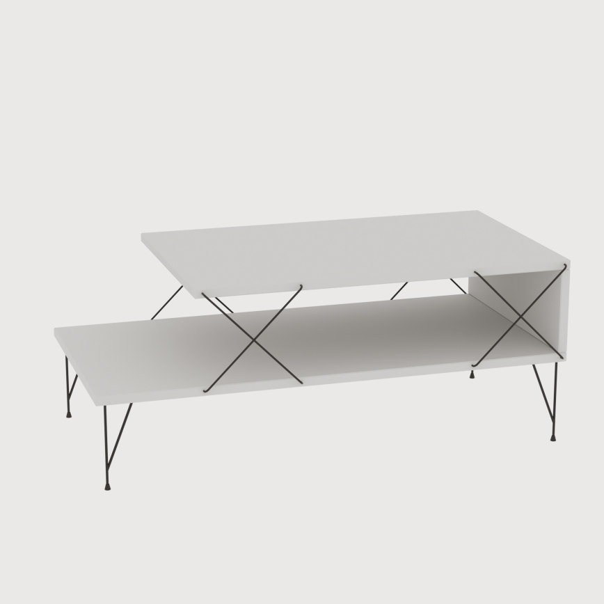 Mesa de centro LOIRE 40x100 cm blanco
