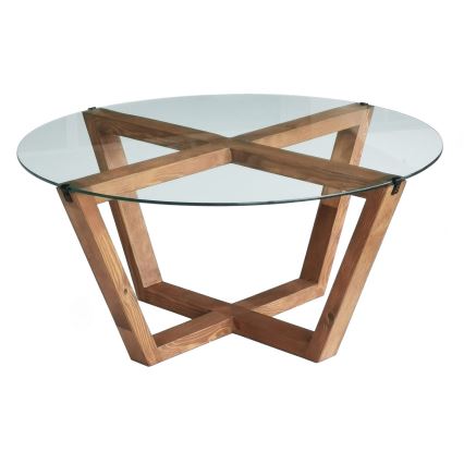 Mesa de centro LOTUS 35x75 cm marrón/transparente
