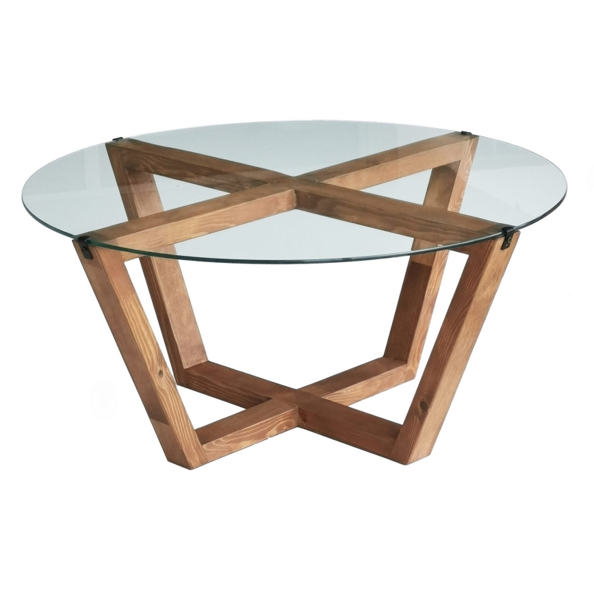 Mesa de centro LOTUS 35x75 cm marrón/transparente