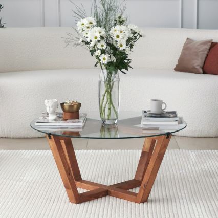 Mesa de centro LOTUS 35x75 cm marrón/transparente